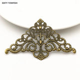 10 Antique Bronze/Gold Metal Filigree Flowers Charms Pendant Base Jewelry DIY