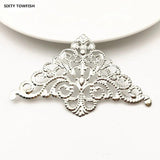 10 Antique Bronze/Gold Metal Filigree Flowers Charms Pendant Base Jewelry DIY