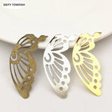 50 PCS 17*41mm Metal Filigree Flowers Slice Bow Charms base Setting