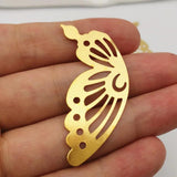 50 PCS 17*41mm Metal Filigree Flowers Slice Bow Charms base Setting