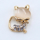 5pcs Cat Crystal Rhinestone Button - Wedding Dress DIY Decoration