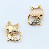 5pcs Cat Crystal Rhinestone Button - Wedding Dress DIY Decoration