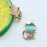 5pcs Cat Crystal Rhinestone Button - Wedding Dress DIY Decoration
