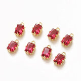 4pcs 14k Plated Charms Crystal Pendant DIY Earrings Findings Components