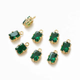4pcs 14k Plated Charms Crystal Pendant DIY Earrings Findings Components