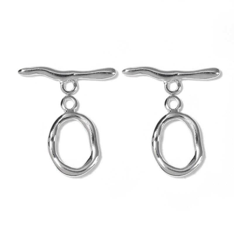 5PCs 302 Stainless Steel Oval Clasp Charms for DIY Jewelry Making