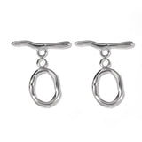 5PCs 302 Stainless Steel Oval Clasp Charms for DIY Jewelry Making