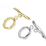 5PCs 302 Stainless Steel Oval Clasp Charms for DIY Jewelry Making