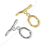 5PCs 302 Stainless Steel Oval Clasp Charms for DIY Jewelry Making
