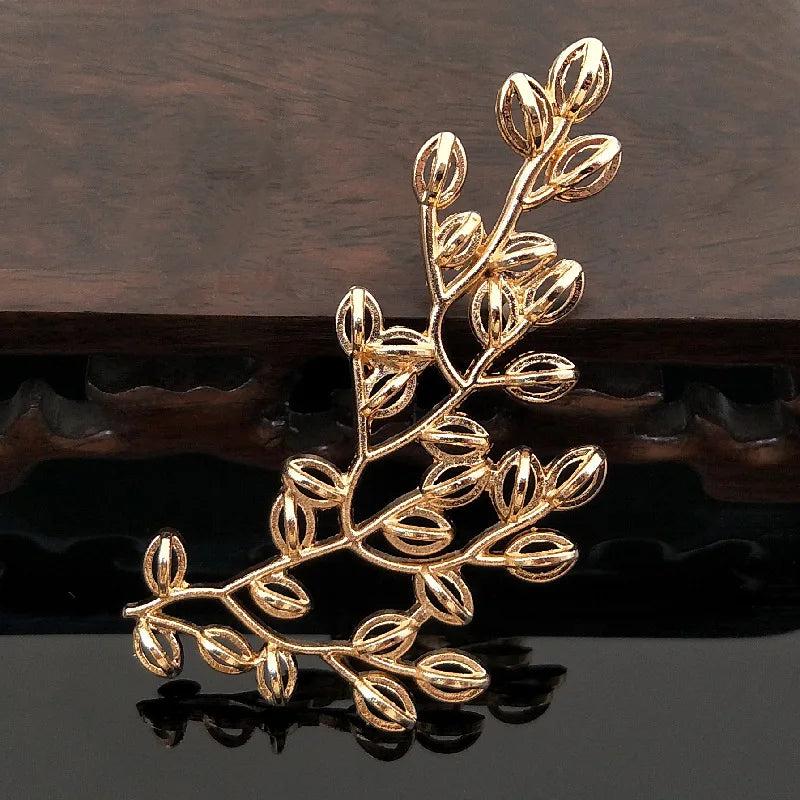 5 PCS KC Plated Leaf Metal Alloy Accessories for DIY Jewelry Making