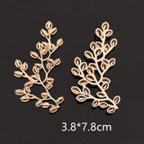 5 PCS KC Plated Leaf Metal Alloy Accessories for DIY Jewelry Making