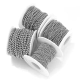 5 yd Stainless Steel Beaded Ball Chains for DIY Necklaces