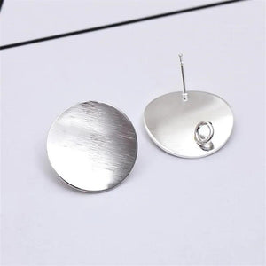 10 Pcs Iron 20mm Brushed Back Welding Pin & Ring Earrings