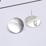 10 Pcs Iron 20mm Brushed Back Welding Pin & Ring Earrings