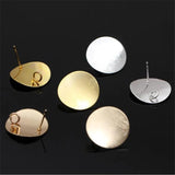 10 Pcs Iron 20mm Brushed Back Welding Pin & Ring Earrings