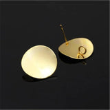 10 Pcs Iron 20mm Brushed Back Welding Pin & Ring Earrings