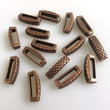 10pcs Antique Copper Geometric Slider Beads for Leather Cord