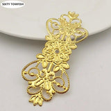 20 PCS 74*30mm Metal Filigree Flowers Slice Charms Base Setting