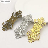 20 PCS 74*30mm Metal Filigree Flowers Slice Charms Base Setting