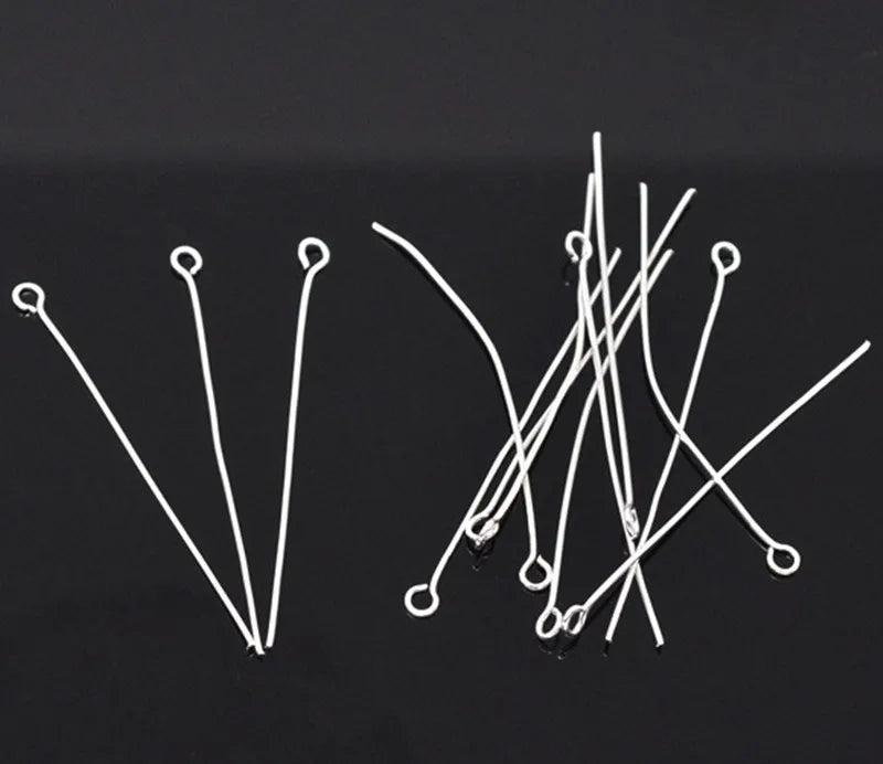 Silver Plated Eye Pins 0.7mm 300PCs DIY Earrings Jewelry