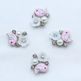 10pcs Flower Crystal Bird Necklace Pendant DIY Rhinestone Jewelry