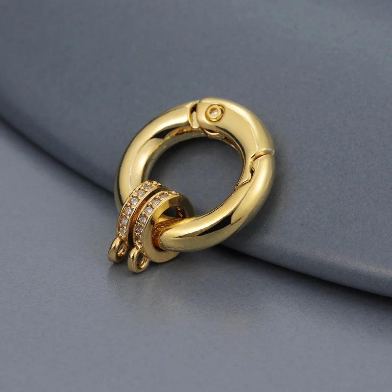 4Color Round Clasps Hooks Micro Pave Zirconia Jewelry Making Supplies