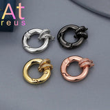 4Color Round Clasps Hooks Micro Pave Zirconia Jewelry Making Supplies
