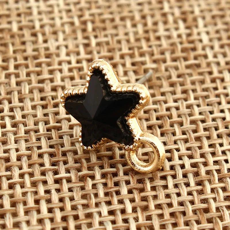 10pcs Small Star Earring Findings One Hole DIY Dangle Drop Tassel Earring AC421