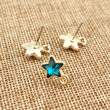 10pcs Small Star Earring Findings One Hole DIY Dangle Drop Tassel Earring AC421
