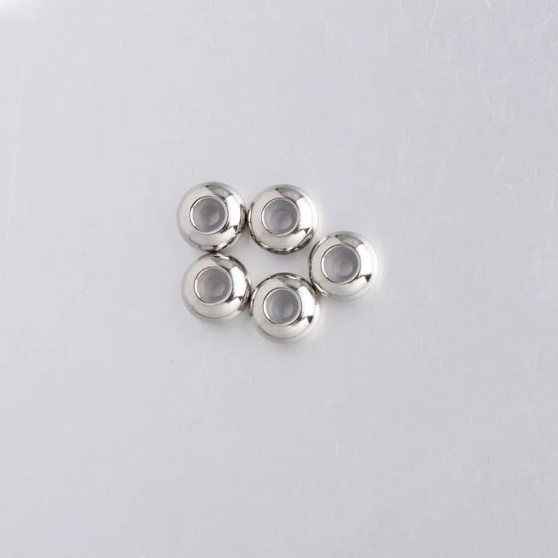 30Pcs Stainless Steel Rubber Ring Beads DIY Bracelet Jewelry Acc