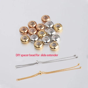 30Pcs Stainless Steel Rubber Ring Beads DIY Bracelet Jewelry Acc