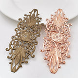 5pcs DIY Hair Jewelry Accessories 34*87mm Filigree Flower Charms Spacers Base