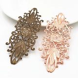 5pcs DIY Hair Jewelry Accessories 34*87mm Filigree Flower Charms Spacers Base
