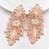 5pcs DIY Hair Jewelry Accessories 34*87mm Filigree Flower Charms Spacers Base