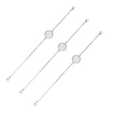 5pcs Stainless Steel Round Bezel Tray Bracelet Base for DIY Jewelry 20.5mm Chain