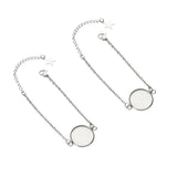 5pcs Stainless Steel Round Bezel Tray Bracelet Base for DIY Jewelry 20.5mm Chain