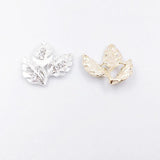 10 PCS Metal Rhinestone Leaves 26*29mm Headwear Jewelry Making