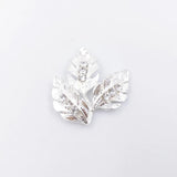 10 PCS Metal Rhinestone Leaves 26*29mm Headwear Jewelry Making