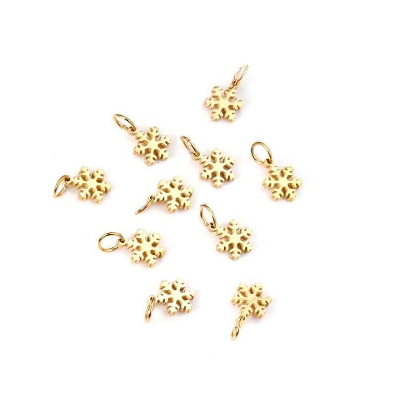 10pcs/Lot Christmas Snowflake Pendant for DIY Jewelry Making
