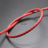 4mm Red Braided Leather Cords for Jewelry Making