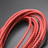 4mm Red Braided Leather Cords for Jewelry Making