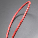 4mm Red Braided Leather Cords for Jewelry Making