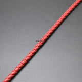4mm Red Braided Leather Cords for Jewelry Making