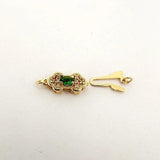Gold/Silver Pearl Necklace Emerald Fish Hook Buckle