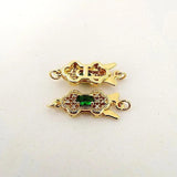 Gold/Silver Pearl Necklace Emerald Fish Hook Buckle