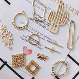 10pcs Cactus Butterfly Hollow Pendant for DIY Jewelry Making
