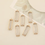 6Pcs Large Rectangle Crystal Pendants Charms DIY Jewelry Findings