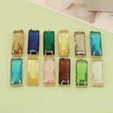 6Pcs Large Rectangle Crystal Pendants Charms DIY Jewelry Findings