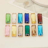 6Pcs Large Rectangle Crystal Pendants Charms DIY Jewelry Findings
