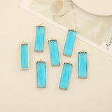 6Pcs Large Rectangle Crystal Pendants Charms DIY Jewelry Findings